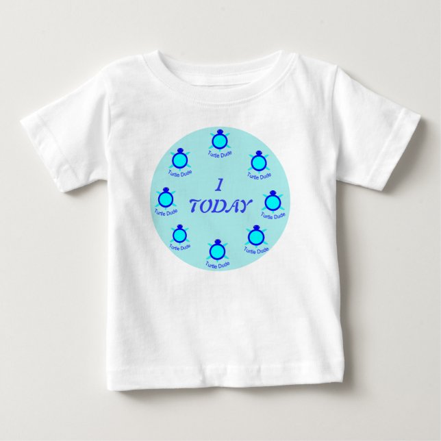 Bright Blue Turtle Boy Baby Clothing T Shirt (Framsida)