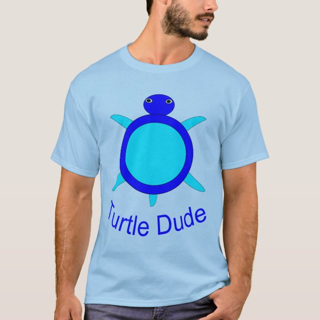 Bright Blue Turtle Boy Dam T Shirt (Framsida)