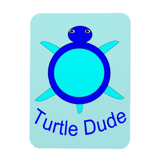 Bright Blue Turtle Boy Magnet (Vertikal)