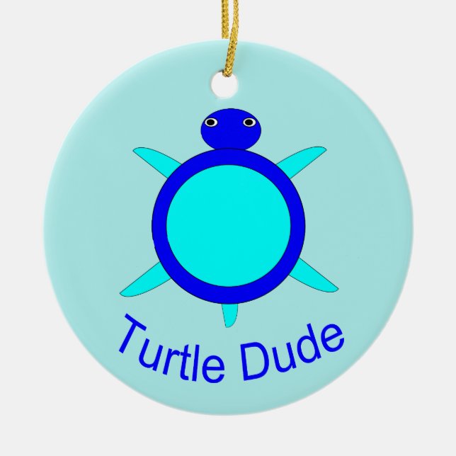 Bright Blue Turtle Boy Ornament (Framsidan)