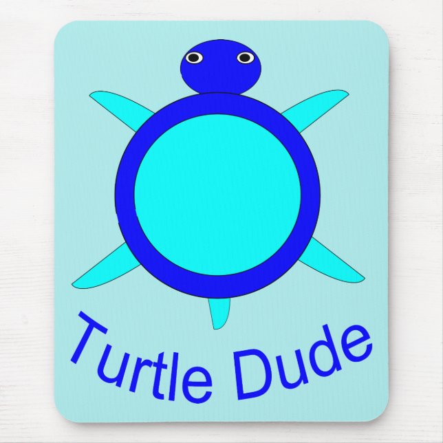 Bright Blue Turtle Killen Mousepad Musmatta (Framsidan)