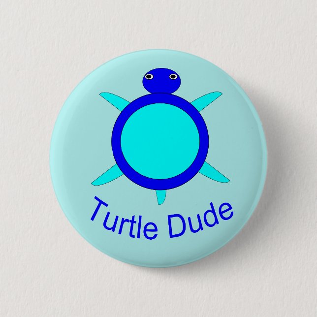 Bright Blue Turtle-knapp Knapp (Framsida)