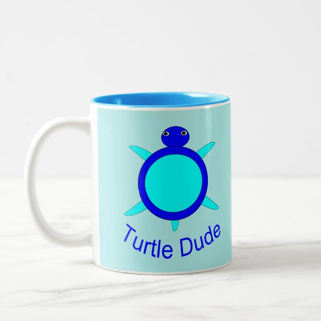 Bright Blue Turtle Mugg (Vänster)