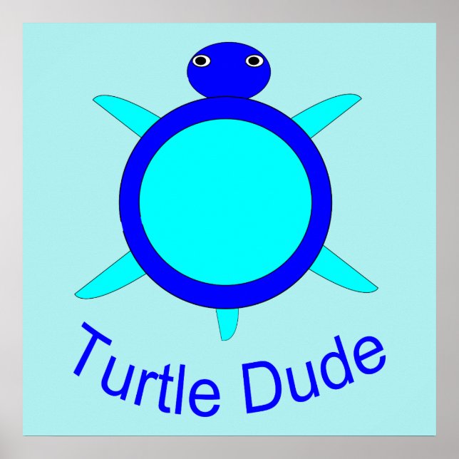 Bright Blue Turtle-Poster Poster (Framsidan)