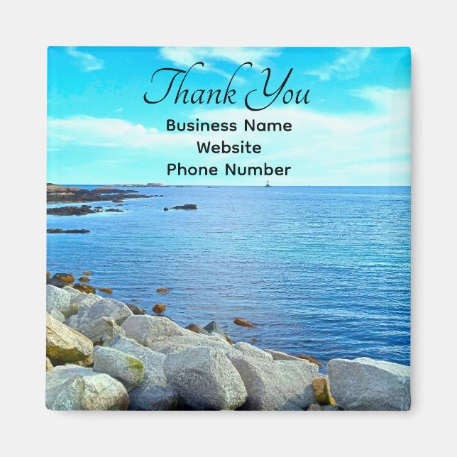 Bright Blue Vatten Photo Tack Customer Magnet (Framsidan)