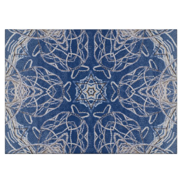 Bright Blue White Snö och Star Kaleidoscope (Framsidan)