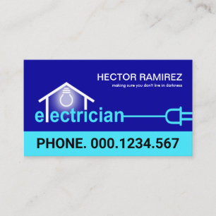 Bright Blues Electrician Wiring Visitkort