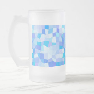 Bright Blues Mosaic Frostat Ölglas