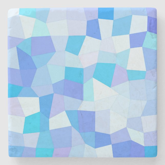 Bright Blues Mosaic Stenunderlägg (Framsidan)
