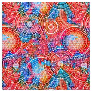 Bright Bohemian Boho Hippy Chic Mönster Tyg