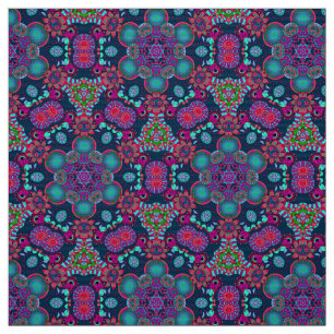Bright Bohemian Boho Hippy Chic Mönster Tyg