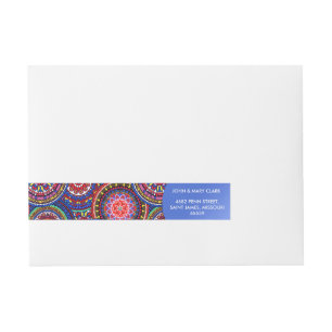 Bright Bohemian Hippy Chic Mönster Etikettband
