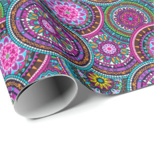Bright Bohemian Hippy Chic Mönster Presentpapper