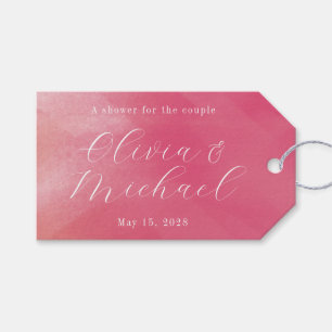 Bright Boho Rosa Ombre Cursive Namn Möhippa Presentetikett