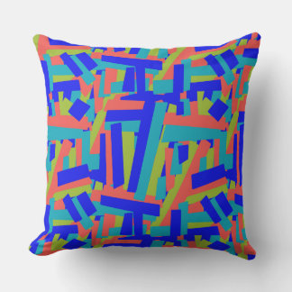 Bright Bold Blue Green Coral Abstract Patches Kudde