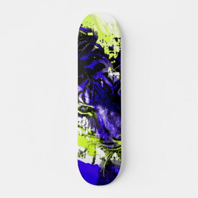Bright Bold Tiger Ansikte Mini Skateboard Bräda 18,5 Cm (Framsida)