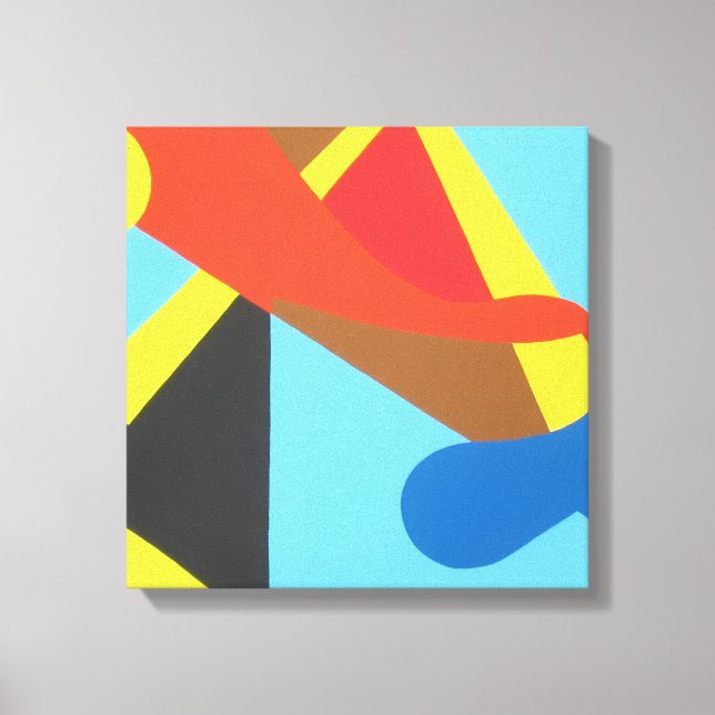 Bright Bold Turquoise Abstract Art Print Canvastryck (Framsida)