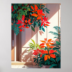 Bright Botanical Garden vid dörrsteget Poster