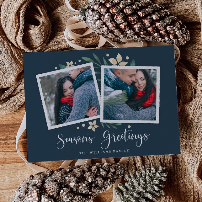 Bright Boughs | Två foto-Helgdag Julkort (Skapare uppladdad)