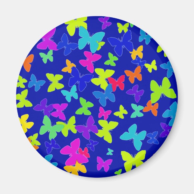 Bright Butterflies Blue Magnet (Framsidan)