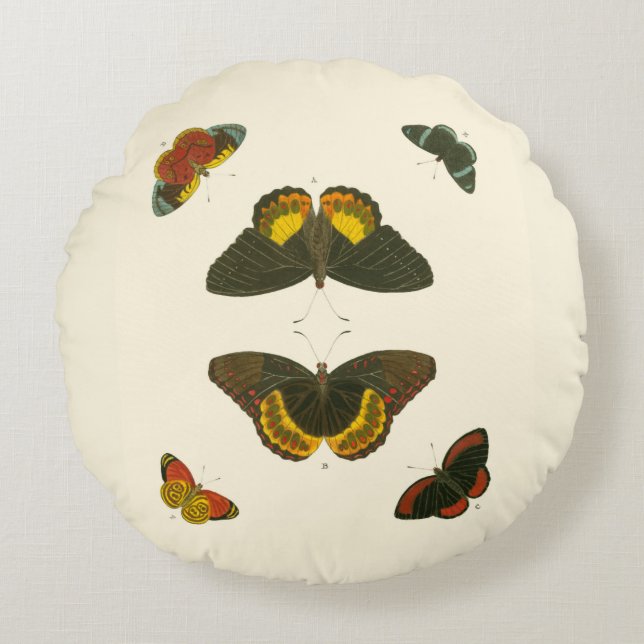 Bright Butterflies by Pieter Cramer Rund Kudde (Framsidan)