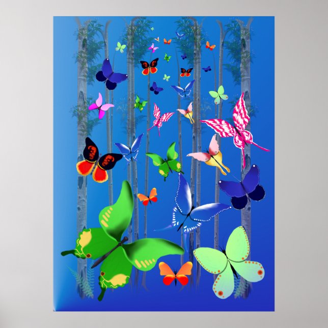 Bright Butterflies och Forest Poster (Framsidan)