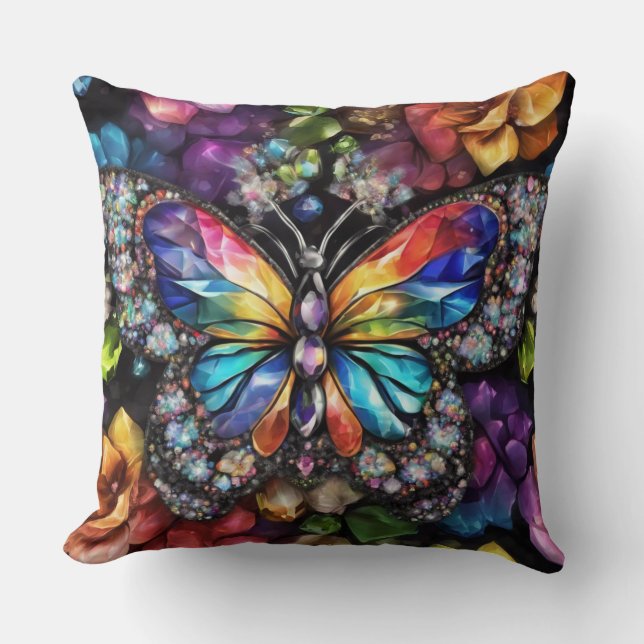 Bright Butterfly Kudde (Framsida)
