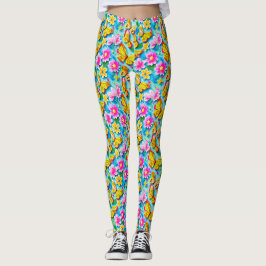 Bright Butterfly Mönster Leggings