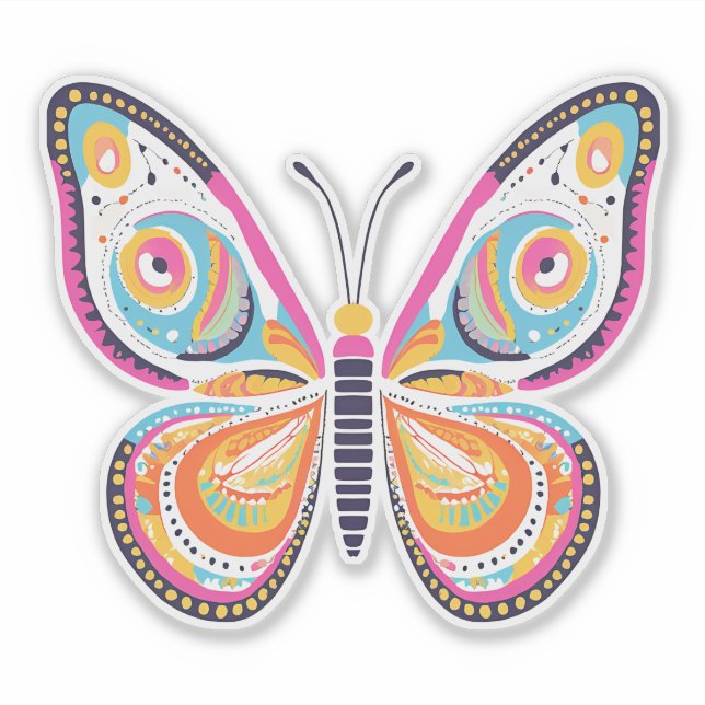 Bright Butterfly Sticker Klistermärken (Framsida)