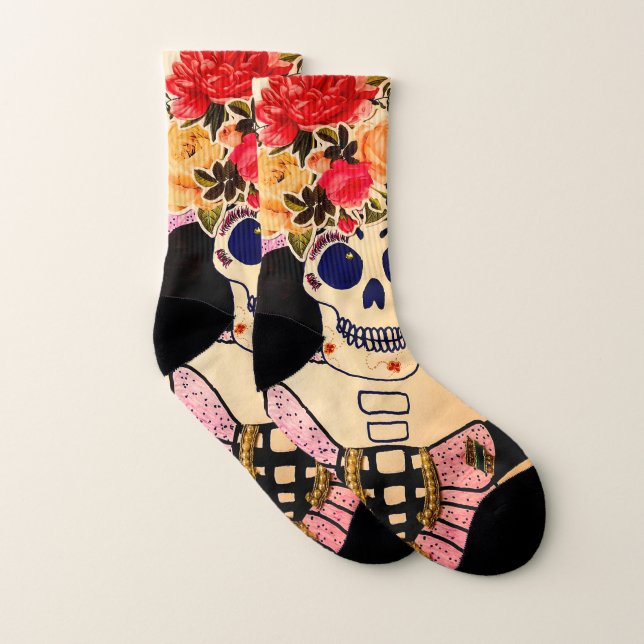 Bright Calavera Catrina Strumpor (Par)