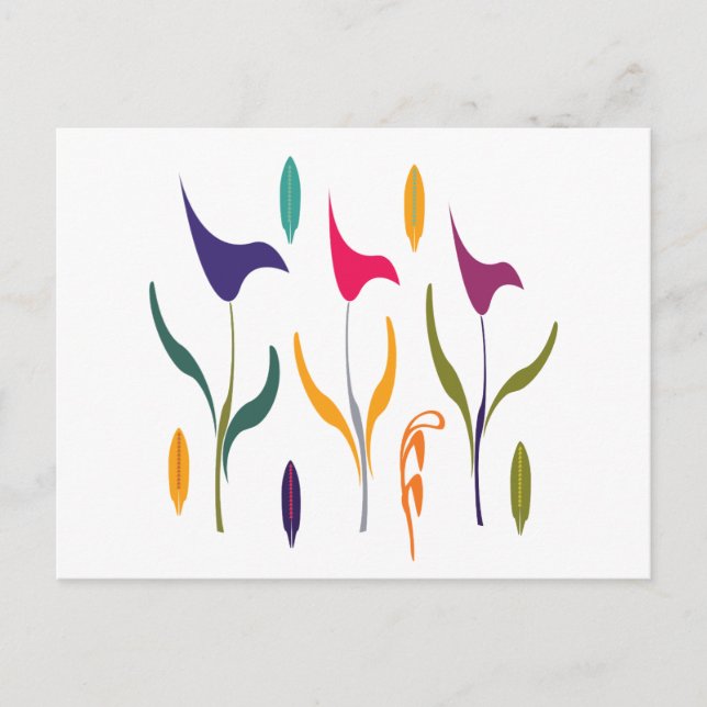 Bright Calla Lilly Watercolor Impression Vykort (Framsida)