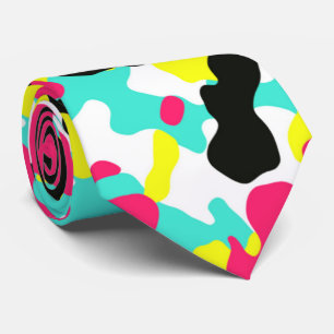 Bright Camo Neck Tie Slips