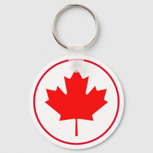 Bright Canadian Maple Löv Canada Day Red White Nyckelring