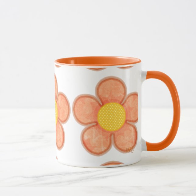 Bright Cantelope Summer Flower Mugg (Höger)