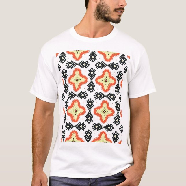 Bright Carpet: Ethnic Aztec Ornament T Shirt (Framsida)