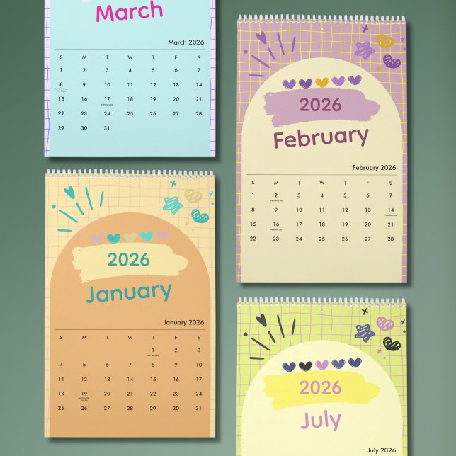 Bright & Cheerful Aesthetic Calendar Kalender (Skapare uppladdad)