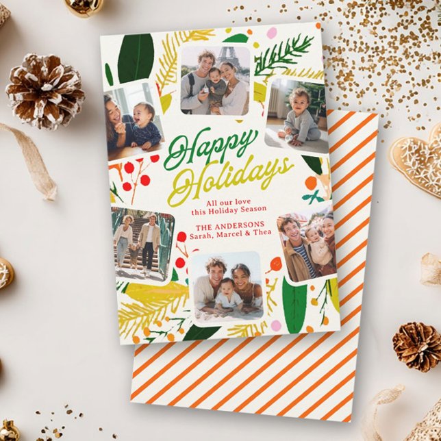 Bright & Cheerful Modern Cute Happy Julkort (Skapare uppladdad)