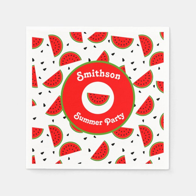 Bright Cheerful Watermelons, Party, sommaren Pappersservett (Framsidan)