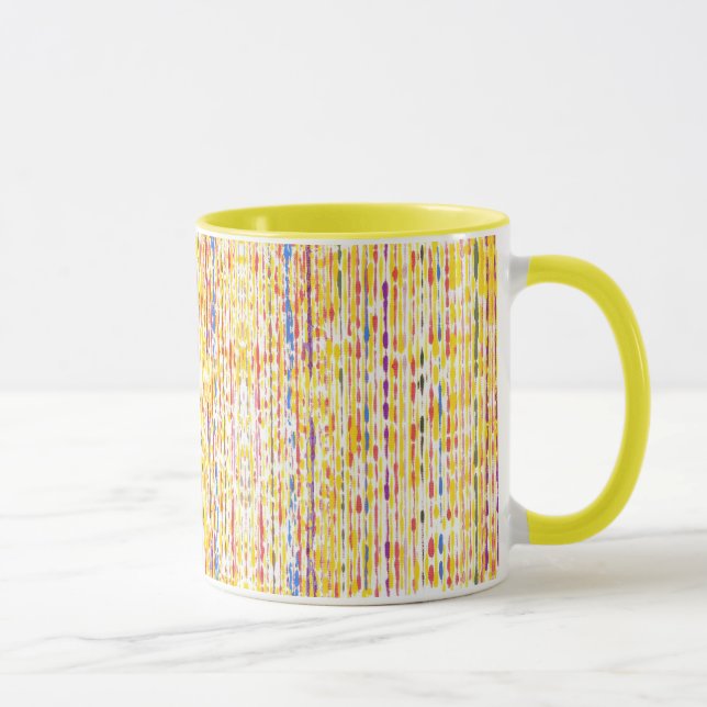Bright Cheery Rainbow Raindrops Rand Mugg (Höger)
