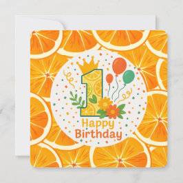Bright Citrus First Birthday Inbjudningar