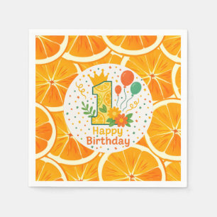 Bright Citrus First Birthday Papper Tallrikar Pappersservett