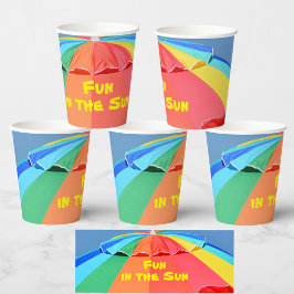 Bright Colorful Beach Parbrella Summer Roligt Part
