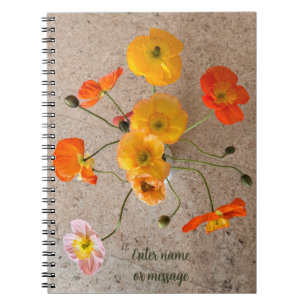 Bright Colorful Birthday Poppy Anteckningsbok
