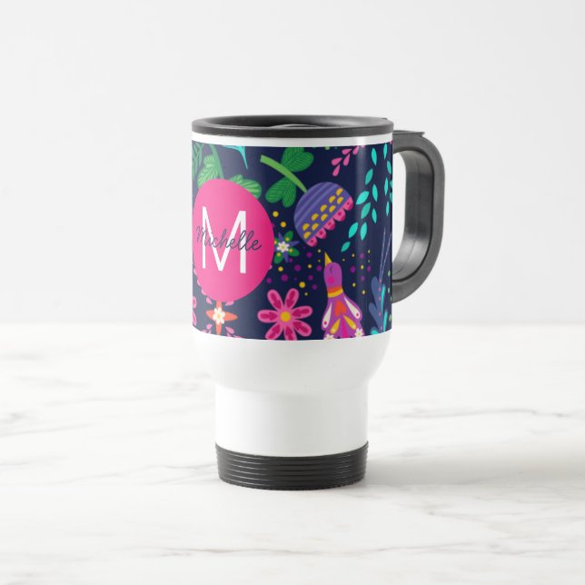 Bright Colorful Chaotic Floral Blue Personalised Resemugg (Framsida höger)