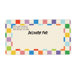 Bright Colorful Checkerboard med Returadress Fraktsedel