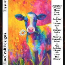 Bright Colorful Cow with Daisy DZ3R Decoupage