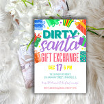 Bright Colorful Dirty Santa Gift Exchange Party Inbjudningar<br><div class="desc">Inbjudan till Bright Colorful Dirty Santa Gift Exchange Party</div>