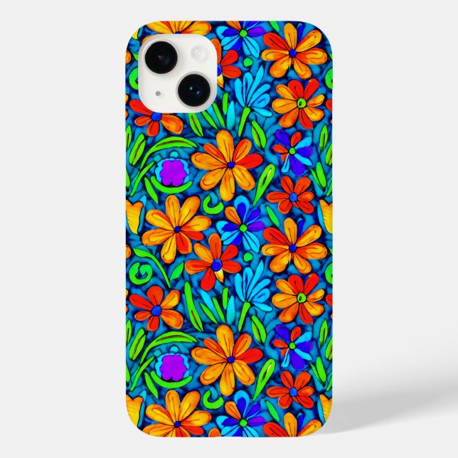 Bright Colorful Folk Art Flowers (Baksida)