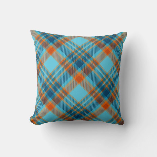 Bright Colorful Modern Tartan Play Mönster Kudde (Framsida)