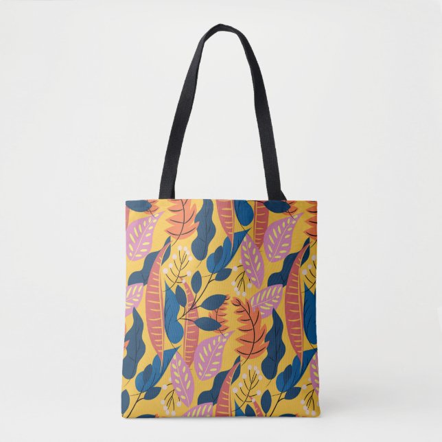 Bright colorful pattern with tropical leaves,berri tygkasse (Framsida)